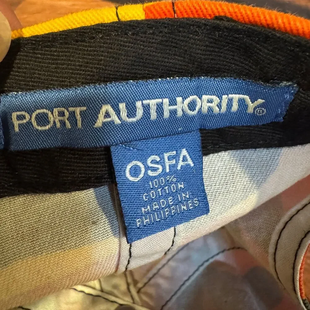 Port Authority Hat Baseball Cap Men's OSFA Blaze Orange Camo Hunt Venture